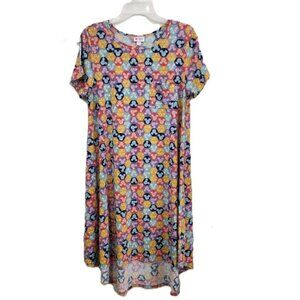LuLaRoe Short Sleeve Dress with Mickey Mouse Ears - Longer in Back - Size Medium